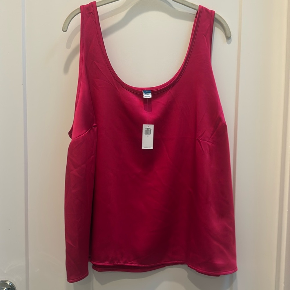 OLD NAVY - Hot pink satin camisole.  NWT 2X